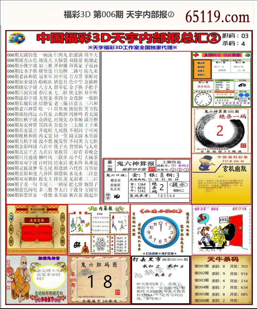 福彩3D天宇内部报②